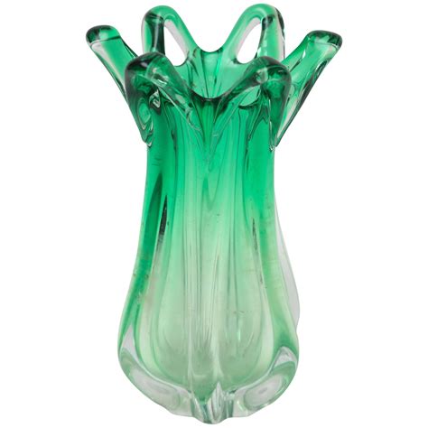 Large Emerald Green Murano Swung Vase, Italy, 1960s at 1stDibs | green ...