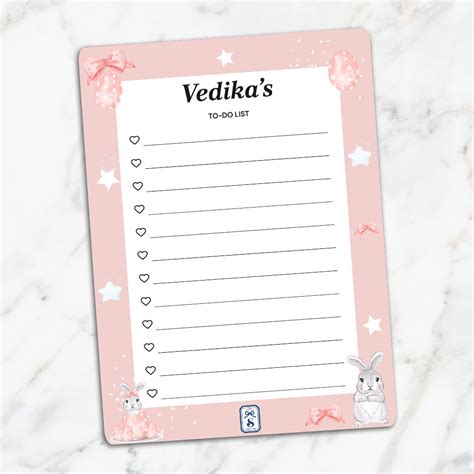 Easter Bunnies Kids To-Do List