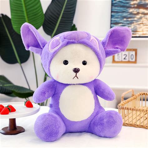 Purple Teddy Bear Plush Toy with Removable Cap – Bae6
