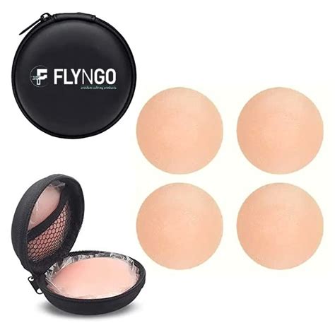 Buy FLYNGO 2 Pair Nipple Covers Reusable Comfortable Invisible Adhesive ...