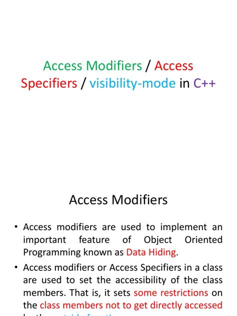 Image result for Access Modifiers Programming