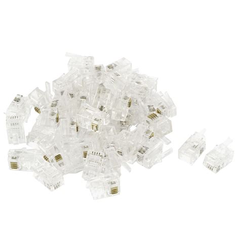 Generic 40 Pcs RJ9 4P4C Telephone Cable End Phone Adapter Connector ...
