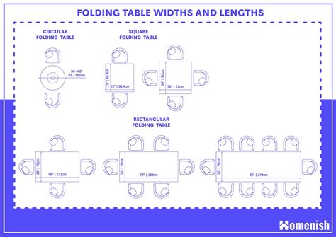 Folding Table Dimensions and Guidelines (with 3 Drawings) - Homenish