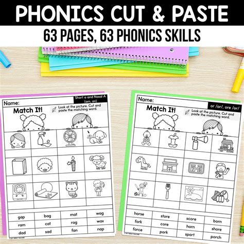 Phonics Cut and Paste Worksheets – My Nerdy Teacher