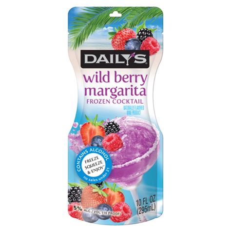 Dailys Wild Berry Margarita Frozen Cocktail, Drink Pouch (10 fl oz ...