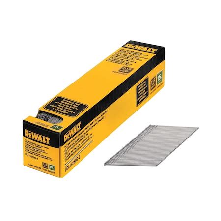 Dewalt Collated Finishing Nail, 2-1/2 in L, 15 ga, Galvanized, Flat ...