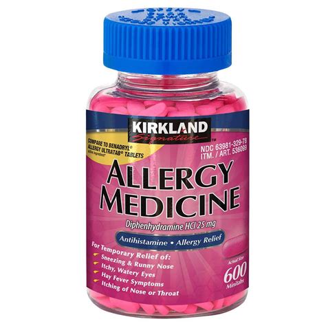 Kirkland Signature Allergy Medicine 25mg Diphenhydramine HCI - 600 Tablets