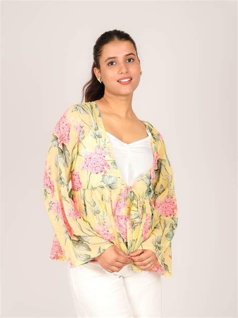 MONOMEE FLORIA YELLOW BELL SLEEVE TOP WITH SLIP – monomeeapparel
