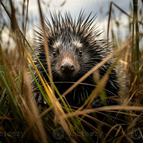 porcupine hidden predator photography grass national geographic style 35mm documentary wallpaper ...