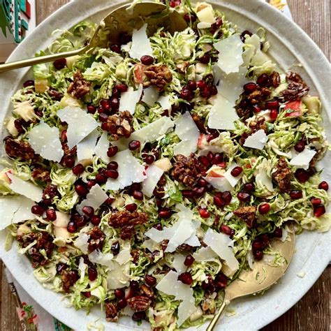Shaved Brussels Sprout Salad with Pomegranate and Candied Pecans ...