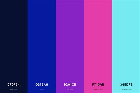 3. Cyberpunk Neon Color Palette Color Palette with Oxford Blue (Hex ...
