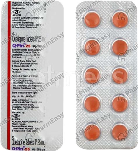 Q Pin 25 MG Tablet (10): Uses, Side Effects, Price & Dosage | PharmEasy