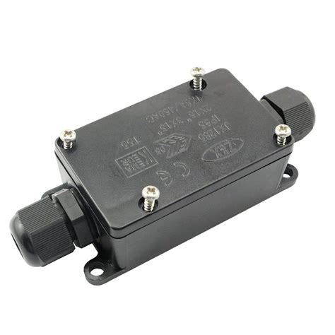 Buy ZRM&E IP65 Waterproof Junction Box 2 Way Black Plastic PG9 Junction ...