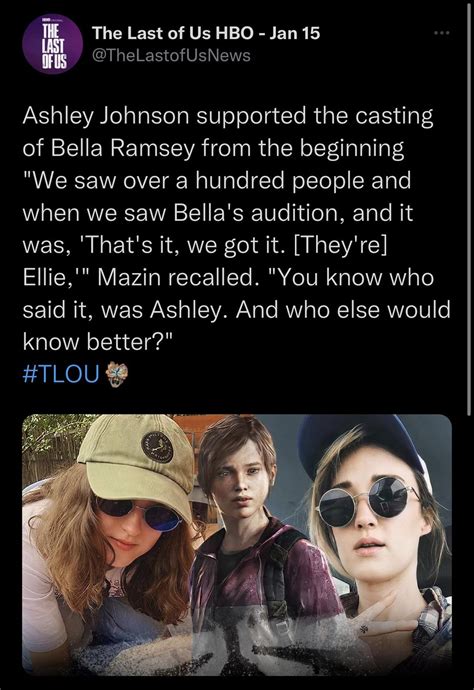 Ashley Johnson supported the casting of Bella Ramsey from the beginning : r/ThelastofusHBOseries