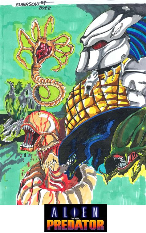 Image result for Alien vs Predator Cartoon