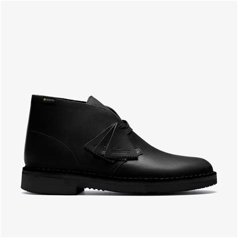Mens Desert Boot GORE-TEX Black Leather Ankle Desert Boots | Clarks