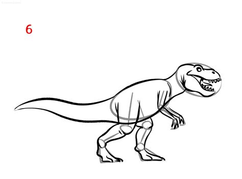 Dino Drawing Ideas » How to draw a Dino Step by Step