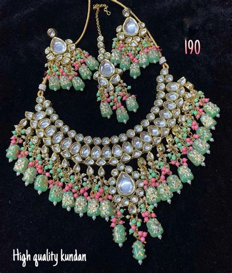 ZEVAR | Premium Quality Polki Uncut Kundan Meenakari Work Necklace Set ...