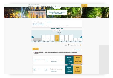Guides for ticket booking on the Vietnam Airlines’ website