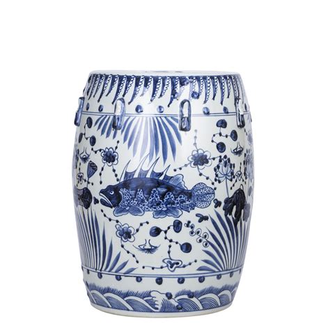 Legend of Asia Fish Motif Garden Stool | Wayfair