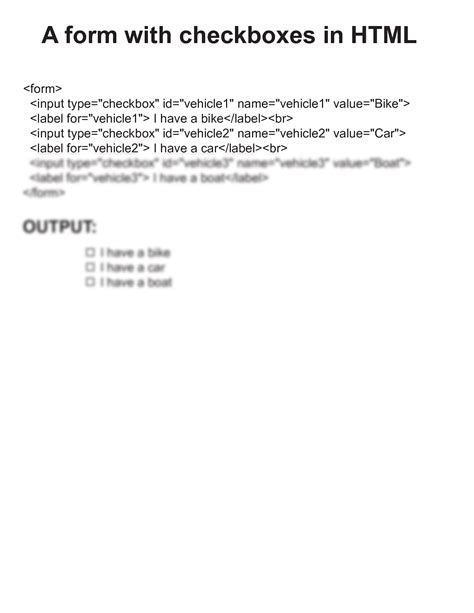Checkbox Form.html 的图像结果