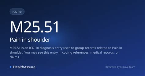 ICD-10 Code M25.51 for Pain in shoulder | HealthAssure