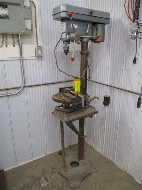 Floor stand drill press with vise