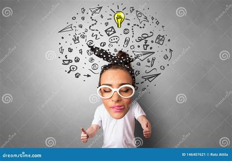 Big Head on Small Body with Management Concept Stock Image - Image of ...