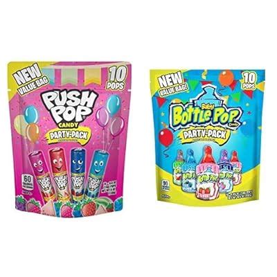Buy Push Pop Party Pack - 10 Count Lollipop Suckers Baby Bottle Pop ...