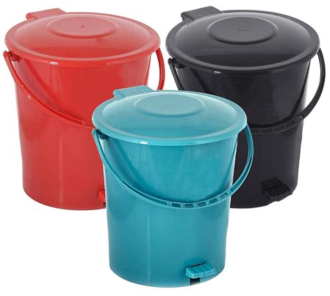 Kuber Industries 3 Pieces Plastic Step-On Dustbin Garbage Bin with ...