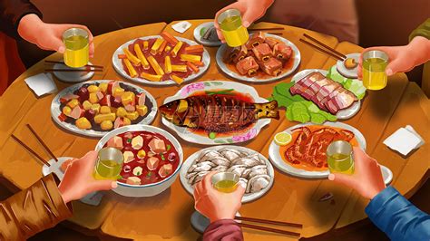 快乐休闲装四个人幸福家庭过年吃团圆饭高清图片下载-正版图片501977721-摄图网