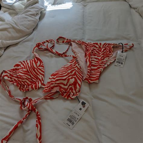 Target Shade and Shore Orange Tiger Print Bikini Set... - Depop