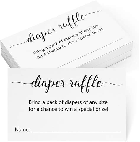Amazon.com : KINGLAKE Diaper Raffle Tickets, 3.5" x 2" Diaper Raffle ...
