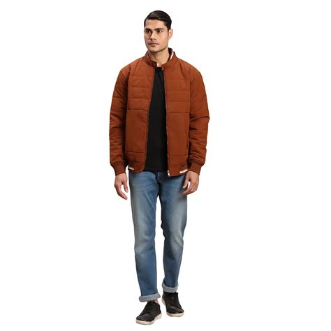 Colorplus Men Orange Solid Regular Fit Polyester Blend Bomber Jacket ...