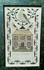 Buy A Miniature Quaker Sampler - House, Bird, Floral Border - Cross ...