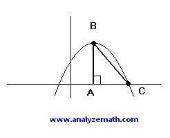 The right triangle ABC shown below is inscribed inside a parabola ...