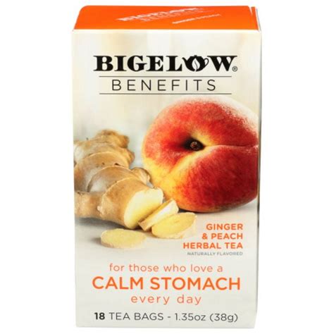 Bigelow Calm Stomach Ginger & Peach Tea 18 ct Pack of 3 - Walmart.com