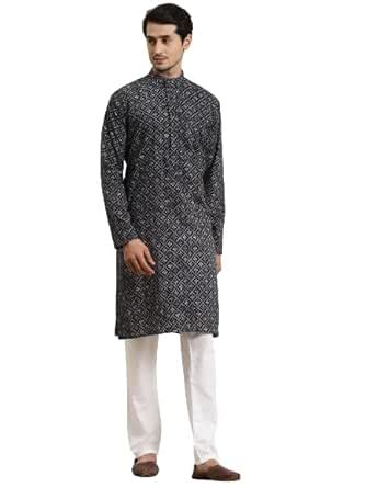Buy SOJANYA (Since 1958 Men's Cotton Black & Grey Printed Only Long ...