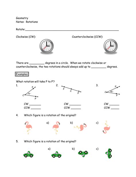 Image result for Rotations Clockwise and Counterclockwise Test