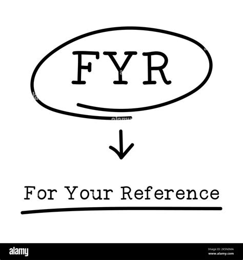 Letter of abbreviation FYR in circle and word For Your Reference on white background Stock Photo ...