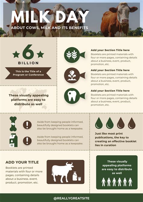 Milk Day Cow Milk Making Benefits Infographic Poster | Infographic, Infographic poster ...