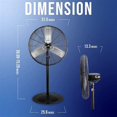 30 Inch Heavy Duty Industrial Pedestal Stand Fan with 2.5m of Cable ...