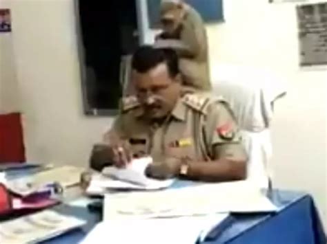A UP Police Inspector Hard At Work Got A Free Grooming Session From A ...