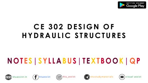 KTU CE302 Design of hydraulic structures Study Materials - KTU ASSIST