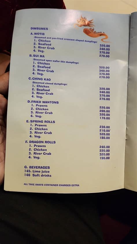 Menu at Golden Dragon Restaurant, Kakkanad, Sunpaul Blueberry