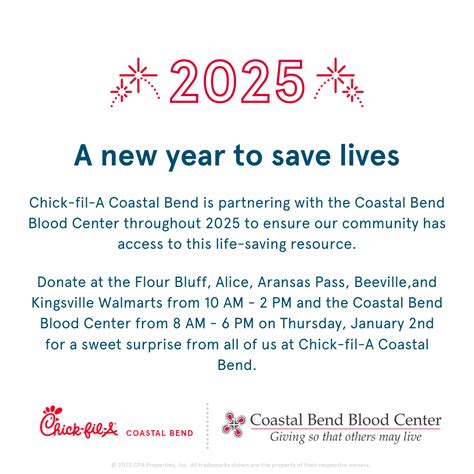Chick-fil-A Day: January 2nd - Coastal Bend Blood Center