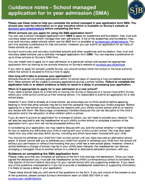 Fillable Online Step 4: Complete the in-year application form - Surrey ...