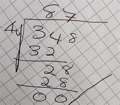 [FREE] In long division, what is the working and answer for 348 divided ...