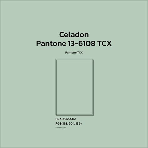 About Pantone 13-6108 TCX - Celadon Color - Color codes | matching ...