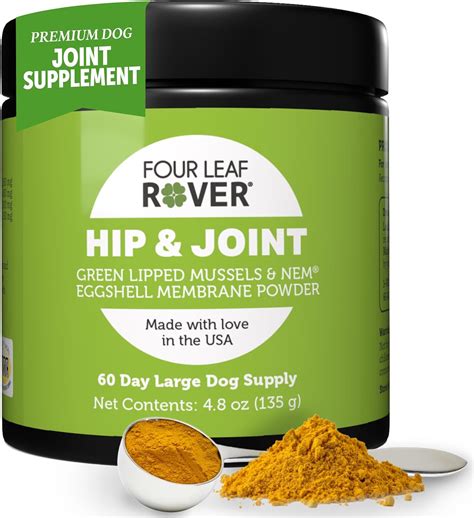 FOURLEAFROVER Hip & Joint - Joint Supplement for Dogs with Green India ...